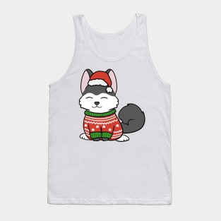 Christmas Sweater Husky Tank Top